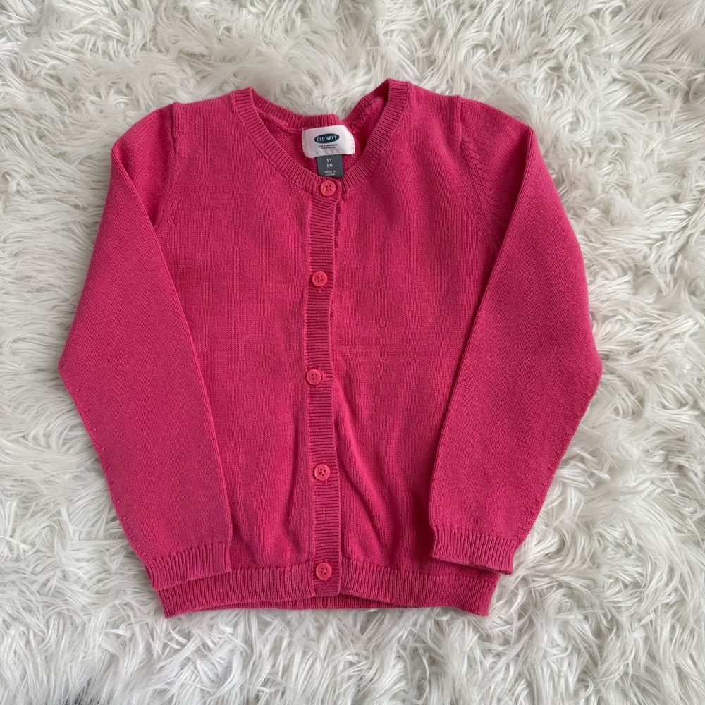Kids Pink Cardigan Sweater